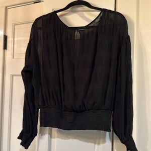 Astr black blouse long sleeve size large.